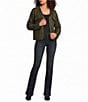 Liverpool Los Angeles Faux Suede Collarless Long Sleeve Open Front Jacket - Image 3