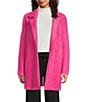 Liverpool Los Angeles Feather Jacquard Notch Collar Long Sleeve Open Front Sweater Coat, Color:Deep Raspberry - Image 1