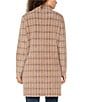 Liverpool Los Angeles Jacquard Plaid Print Notch Collar Long Sleeve Open Front Jacket, Color:Camel Cream Plaid - Image 2