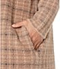Liverpool Los Angeles Jacquard Plaid Print Notch Collar Long Sleeve Open Front Jacket, Color:Camel Cream Plaid - Image 4