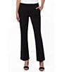 Color:Black - Image 1 - Kelsey Flare Leg Pleated Front Trousers