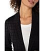 Liverpool Los Angeles Knit Jacquard Checker Notch Collar Long Sleeve Blazer - Image 3
