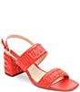 Color:Coral Blaze - Image 1 - Lakewood Leather Slingback Sandals