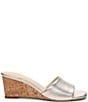 Color:Light Gold - Image 2 - Flowers Metallic Leather Wedge Sandals