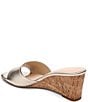 Color:Light Gold - Image 3 - Flowers Metallic Leather Wedge Sandals