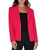 Color:Pink Punch - Image 1 - Notch Collar Long Sleeve Button Front Blazer