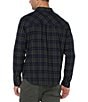 Color:Olive/Navy - Image 2 - Overdyed Plaid Flannel Shirt