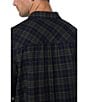 Color:Olive/Navy - Image 3 - Overdyed Plaid Flannel Shirt