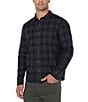 Color:Olive/Navy - Image 4 - Overdyed Plaid Flannel Shirt