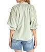 Liverpool Los Angeles Petite Size Embroidered Split V-Neck 3/4 Sleeve Button Front Blouse - Image 2