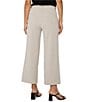 Liverpool Los Angeles Petite Size Lightweight Textured Pull-On Drawstring Tie Wide Leg Pants, Color:Dusty Tan - Image 2