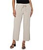 Liverpool Los Angeles Petite Size Lightweight Textured Pull-On Drawstring Tie Wide Leg Pants, Color:Dusty Tan - Image 3