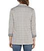 Color:Oatmeal Plaid - Image 2 - Petite Size Notch Lapel Collar Long Sleeve Boyfriend Blazer