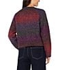 Liverpool Los Angeles Petite Size Textured Boucle Yarn Ombre Button-Front Cardigan, Color:Burgundy Ombre - Image 2