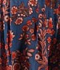 Liverpool Los Angeles Plus Size Chiffon Floral Printed Split V-Neck Flutter Sleeve Blouse, Color:Blue Pink Floral - Image 4
