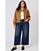 Liverpool Los Angeles Plus Size Faux Suede Point Collar Long Sleeve Laser Cut Hem Jacket - Image 4