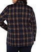 Liverpool Los Angeles Plus Size Jacquard Knit Plaid Open-Front Boyfriend Blazer, Color:Navy Toffee Plaid - Image 2