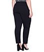 Color:Black - Image 2 - Plus Size Kelsey Mid Rise Slim Leg Stretch Ponte Trouser Pants