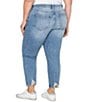 Color:Thyme - Image 2 - Plus Size Kennedy Straight Leg Distressed Back Hem Jeans