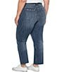 Color:Pennyrile - Image 2 - Plus Size Kennedy Straight Leg Distressed Raw Hem Mid Rise Ankle Length Jeans
