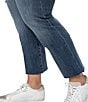 Color:Pennyrile - Image 4 - Plus Size Kennedy Straight Leg Distressed Raw Hem Mid Rise Ankle Length Jeans