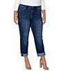 Color:Bartlett - Image 1 - Plus Size Marley Rolled Hem Girlfriend Jeans