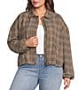 Liverpool Los Angeles Plus Size Ombre Plaid Point Collar Long Sleeve Bubble Hem Jacket - Image 1