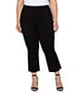 Color:Black - Image 1 - Plus Size Stella Kick Flare Pull-On Crop Pants