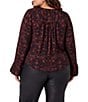 Liverpool Los Angeles Plus Size Vibrant Sateen V-Neck Long Flared Sleeve Blouse - Image 2