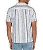 Color:White/Blue/Red Multi - Image 2 - Short Sleeve Striped Camp Shirt