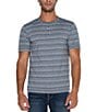 Color:White/Blue Multi - Image 1 - Short Sleeve Striped Henley T-Shirt