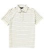 Color:Seafoam - Image 1 - Short Sleeve Striped Polo Shirt
