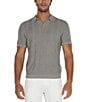 Color:Teal Taupe - Image 1 - Short Sleeve Sweater Knit Polo Shirt