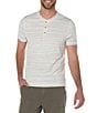 Color:Cream Multi - Image 1 - Spacedye Short Sleeve Henley T-Shirt