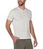 Color:Cream Multi - Image 3 - Spacedye Short Sleeve Henley T-Shirt