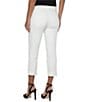 Color:Bone White - Image 2 - Mid Rise Cuffed Stretch Denim Capri Jeans