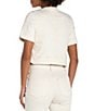 Liverpool Los Angeles Stretch Denim Round Collar Short Sleeve Cropped Coordinating Jacket - Image 2
