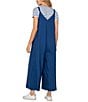 Liverpool Los Angeles Stretch Linen Blend Wide Leg Cropped Jumpsuit, Color:Goddess Blue - Image 2