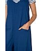 Liverpool Los Angeles Stretch Linen Blend Wide Leg Cropped Jumpsuit, Color:Goddess Blue - Image 4