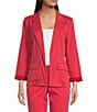 Color:Berry Blossom - Image 1 - Stretch Sateen Notch Lapel Fitted Blazer