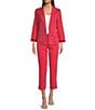 Color:Berry Blossom - Image 3 - Stretch Sateen Notch Lapel Fitted Blazer