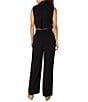 Liverpool Los Angeles Stretch Woven Point Collar Sleeveless Wide Leg Jumpsuit, Color:Black - Image 2