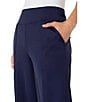 Liverpool Los Angeles Tech Knit Wide Leg Mid Rise Pants, Color:Navy - Image 3
