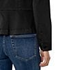 Liverpool Los Angeles Twill Point Collar Long Sleeve Button Front Peplum Trucker Jacket, Color:Onyx - Image 3