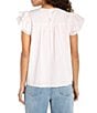 Liverpool Los Angeles Woven Voile Round Neck Flutter Sleeve Top - Image 2