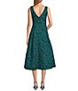 Le Bos Livia Jolie by Le Bos Cloque Sleeveless Rosette Shoulder Midi Gown, Color:Teal - Image 2
