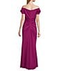 Le Bos Livia Jolie by Le Bos Rosette Trim Off The Shoulder Gown, Color:Fuchsia - Image 2