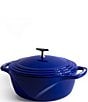 Color:Blue - Image 1 - USA Enamel Round Dutch Oven- 3 Quart