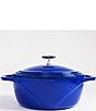 Color:Blue - Image 4 - USA Enamel Round Dutch Oven- 7.5 Quart