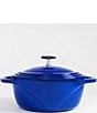 Color:Blue - Image 1 - USA Enameled Round Dutch Oven- 6 Quart